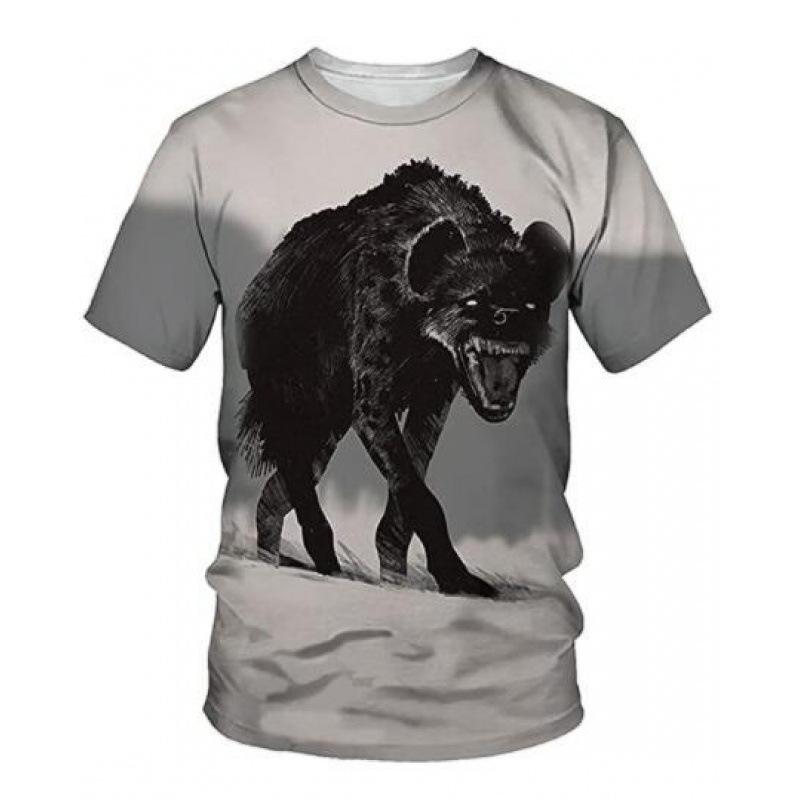Men's 3D Printed T-Shirt Animal Pattern Printing Short Sleeve O-Neck Pullover Casual Top