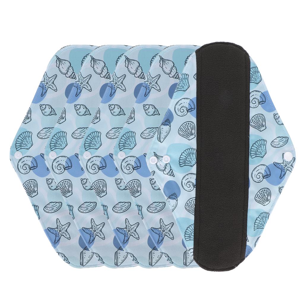 5pcs Washable Reusable Menstrual Pad Women Bamboo Charcoal Exquisite Fashionable Sanitary NapkinG66