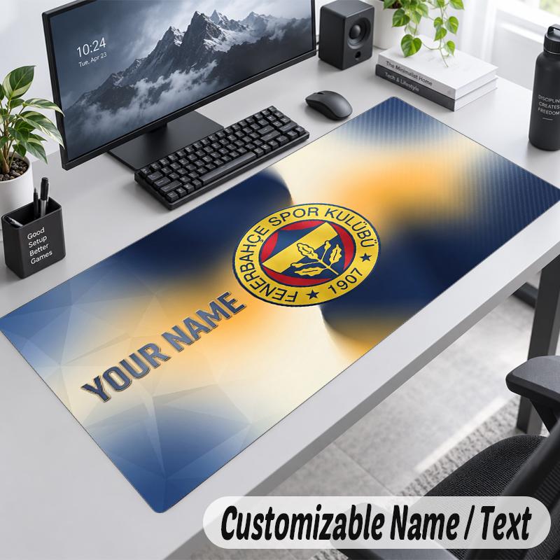 Custom Name Text Mouse Pad Fenerbahçe FC Personalized Desk Pad For Work And Gaming