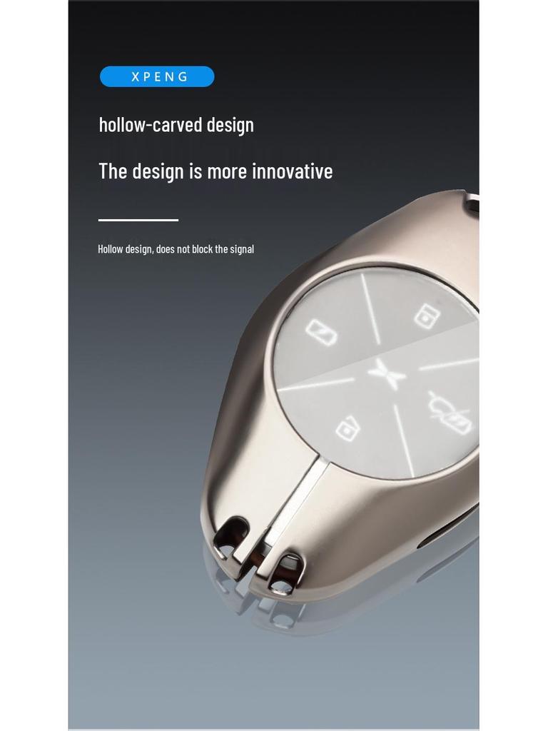 2022 Xpeng P7 Key Case: Full Coverage Metal Protective Shell for Personalized Modification