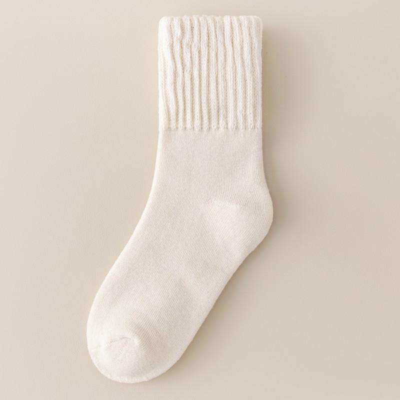 Cross-Border Terry Socks, Medium Socks, Thickened Warm Sleeping Socks, Winter Fleece Solid Color Confinement Socks