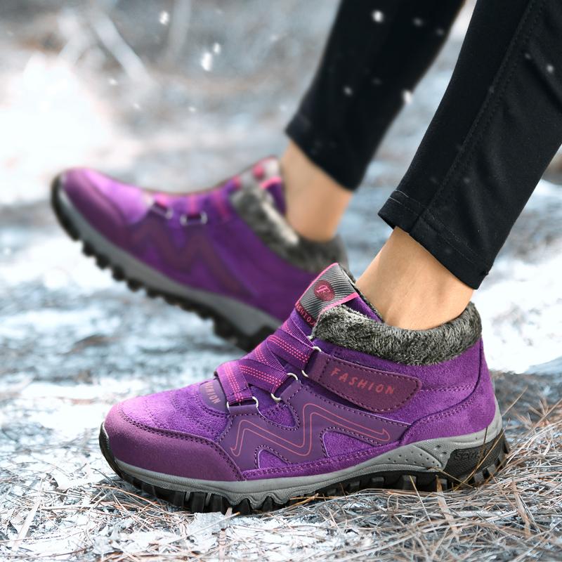 Scarpe di Cotone Calde con Velluto Plus da Coppia per Esterno, Stivali da Neve, Scarpe da Trekking, Scarpe Casual