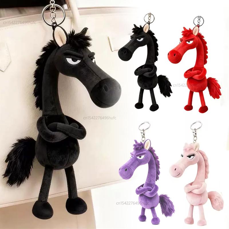 New Year Horse Plush Keychain Handbag Decoration Backpack Hanging Soft Horse Key Ring Toy New Year Gift for Boys and Girls
