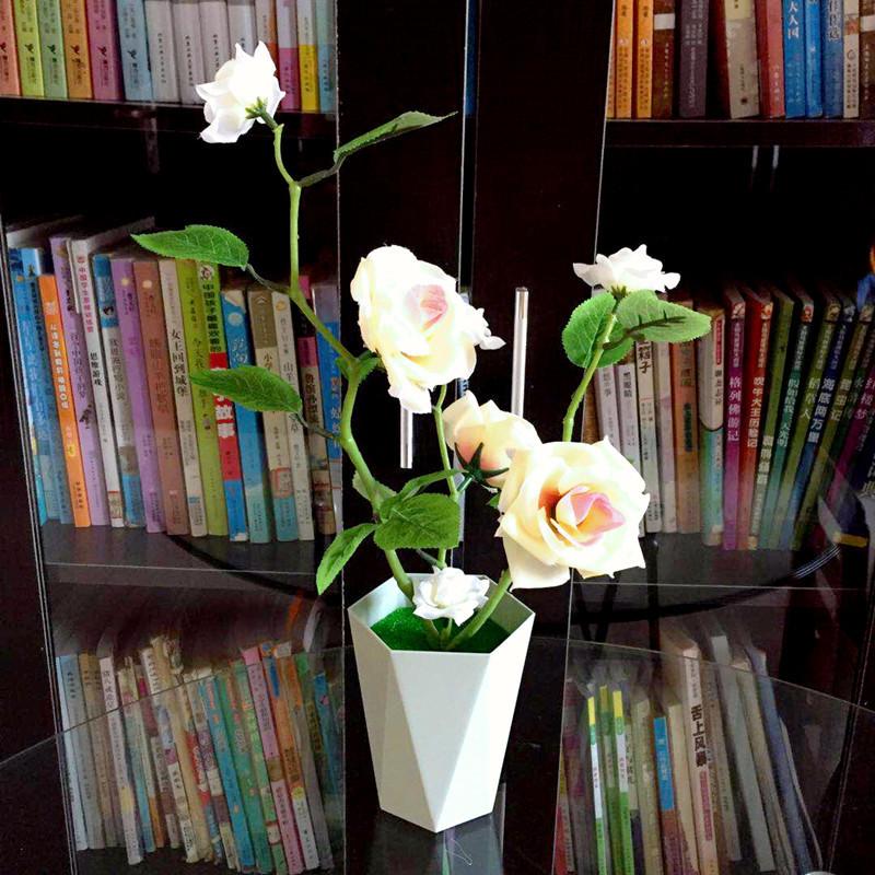 Artificial Rose Plant With Silk Flowers For Home Decor And Gift Use