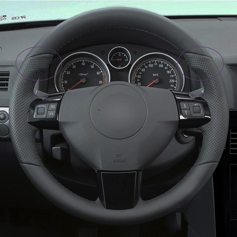 Black Artificial Leather Car Steering Wheel Covers For Opel Astra (H) Zaflra (B) Signum Vectra (C) Vauxhall Astra Holden
