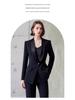 Women's Presidential Style Acetate Pantsuit: High-End, Professional, Slimming, Wide-Leg Two-Piece Set.