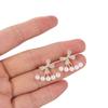 Copper Y2K Stud Earrings Ear Jewelry Crystal Pearl Earrings Fashion Bowknot Zircon Earrings  Girls