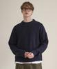 ESN Punched Round Neck Oversized Knit Navy