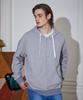 Learve Oversized Sweat Stripe Hoodie Zip-Up Grey