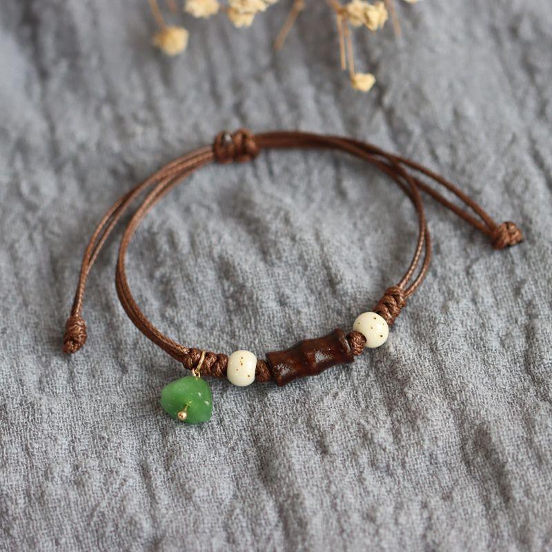 

Ретро Художественная Керамика Китайский Стиль Студенческий Ремень для Переноски Бамбуковое Соединение Lotus seed