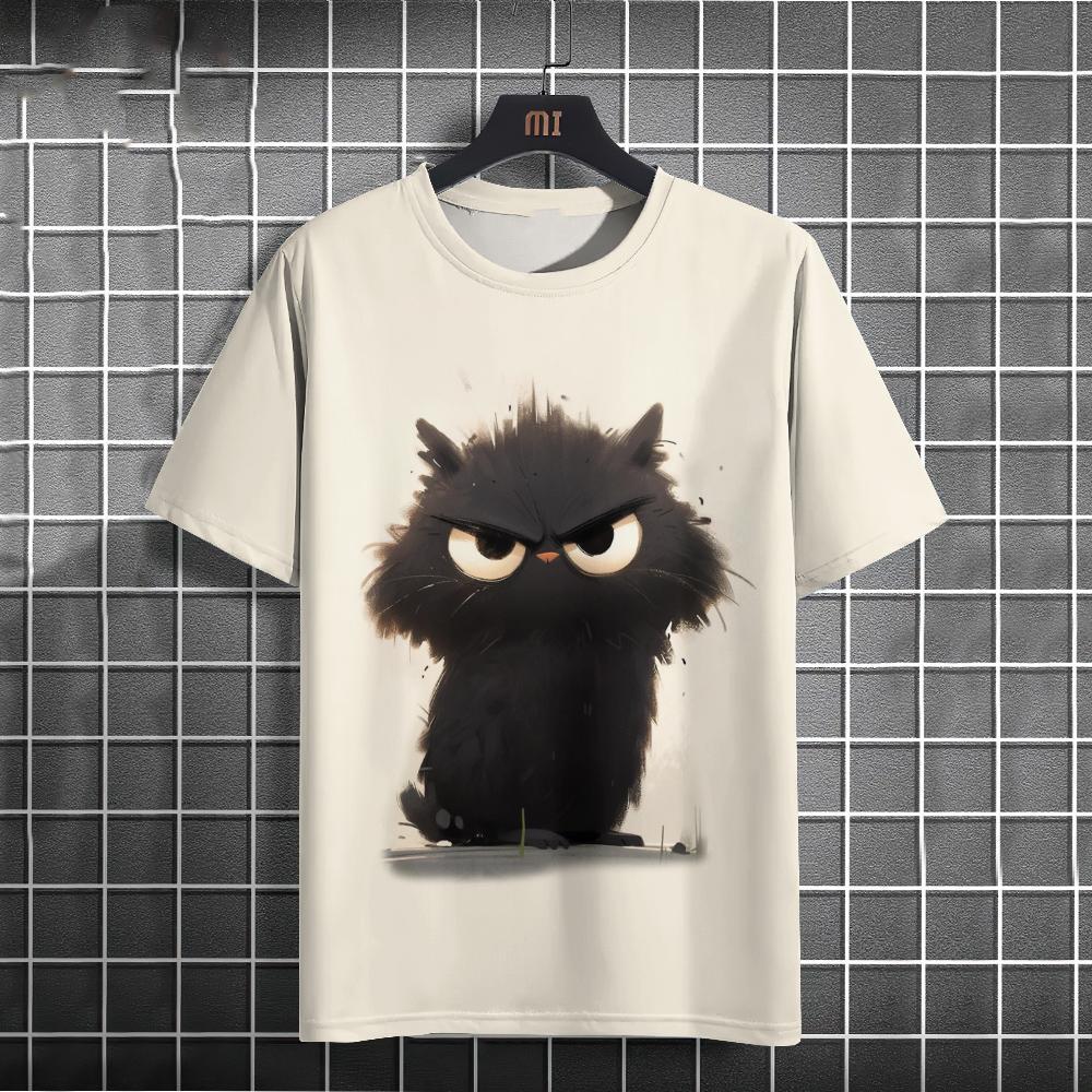 

Модные летние футболки с принтом животных и милых кошек в формате 3D, уличная одежда для мужчин, повседневные футболки большого размера с круглым вырезом и короткими рукавами, топы, одежда 6XL