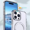 For IPhone 16 Pro Phone Case Transparent Rotating Pivot Magsafe Magnetic Bracket for Apple 15 Protective Case