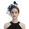 Wedding bride's mesh headdress hairclip floral party accessories European and American horse racing club feather veil headband