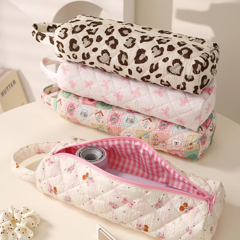 Hair Dryer Storage Bag Quilting Cotton Large Capacity Dustproof Curler Storage Bag with Handle Portable Carrying Case for Travel