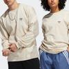Adidas Solid Color Logo Round Neck Long Sleeve T-Shirt Men Tops Beige GL9985