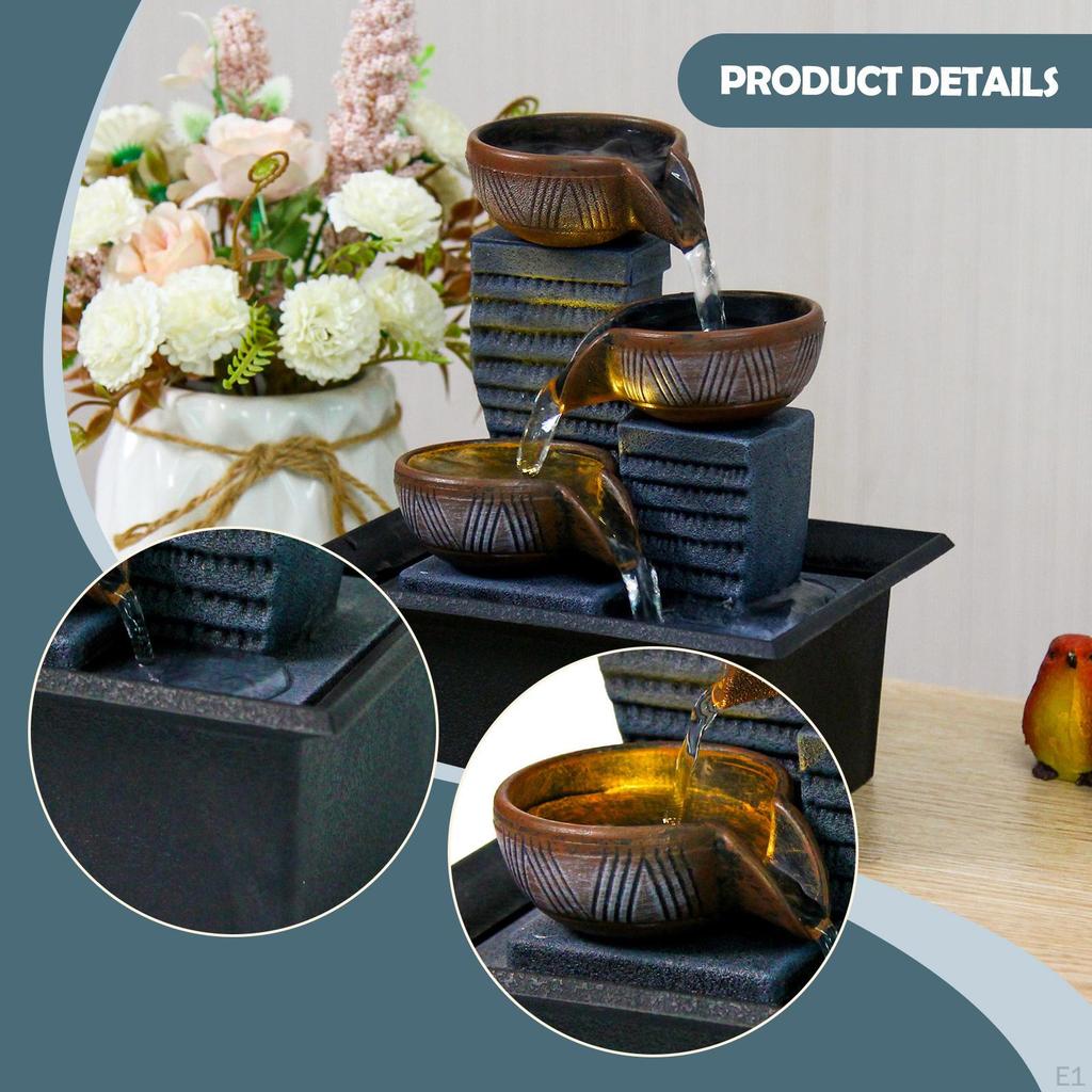 Tabletop Fountain Relaxing Indoor Desktop for Home Desk Living Room