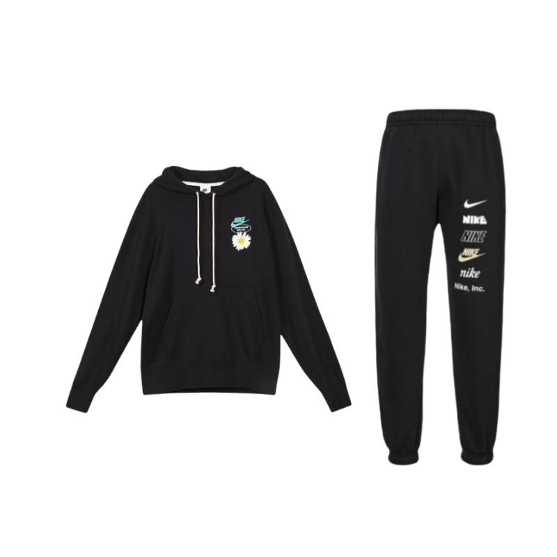 

Nike Daisy Embroidered Hoodie And Jogger Set Unisex Hoodies And Joggers Black DX0796-010+DM4994-010 S