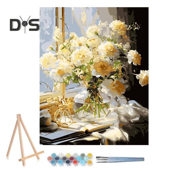 

1 комплект для самостоятельной рисования маслом для взрослых с деревянным мольбертом, набор для самостоятельной раскраски по номерам, набор для развития практических навыков B