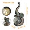 1 Stück Solar-Elefantenstatue für den Außenbereich, Gartendekoration, süße Elefantenstatue mit LED-Glaskugel, solarbetrieben