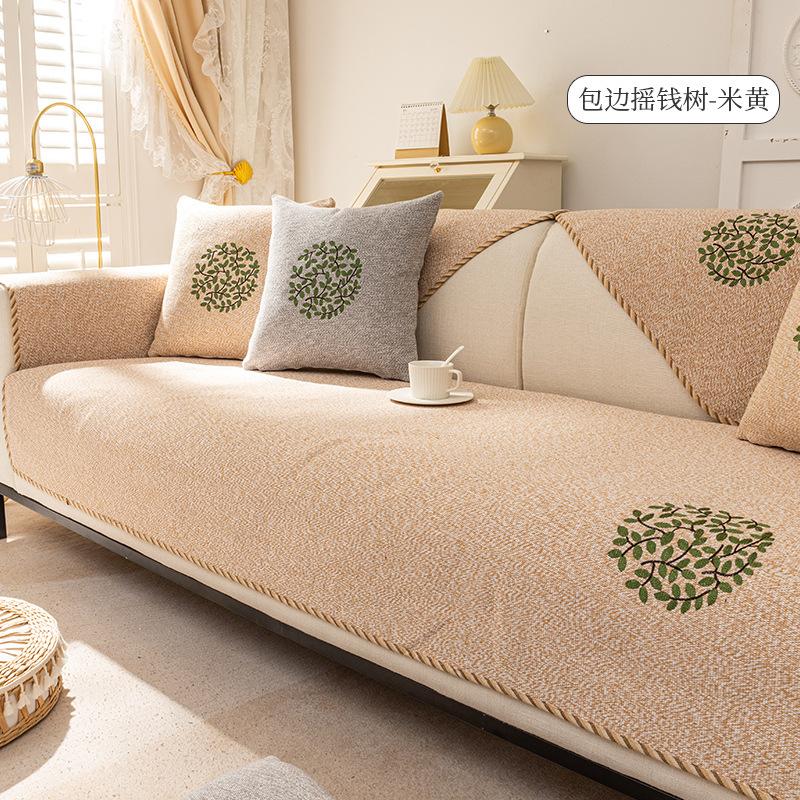 New Cotton And Linen Sofa Cushion Four-Season Universal Non-Slip Seat Cushion Simple Modern Old Coarse Cloth Sofa Cover Cover Cloth