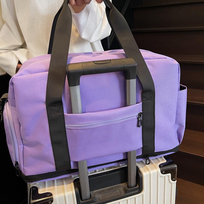 Travel bag Large capacity women's trolley case Boarding bag Luggage bag Dry and wet separation Sports fitness bag Crossbody bag