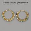 Crystal Earring For Women Boho Jewelry Trendy Natural Stone Pearl Jewellery Bohemian Ear Ring Gold Circle Hoop Earrings