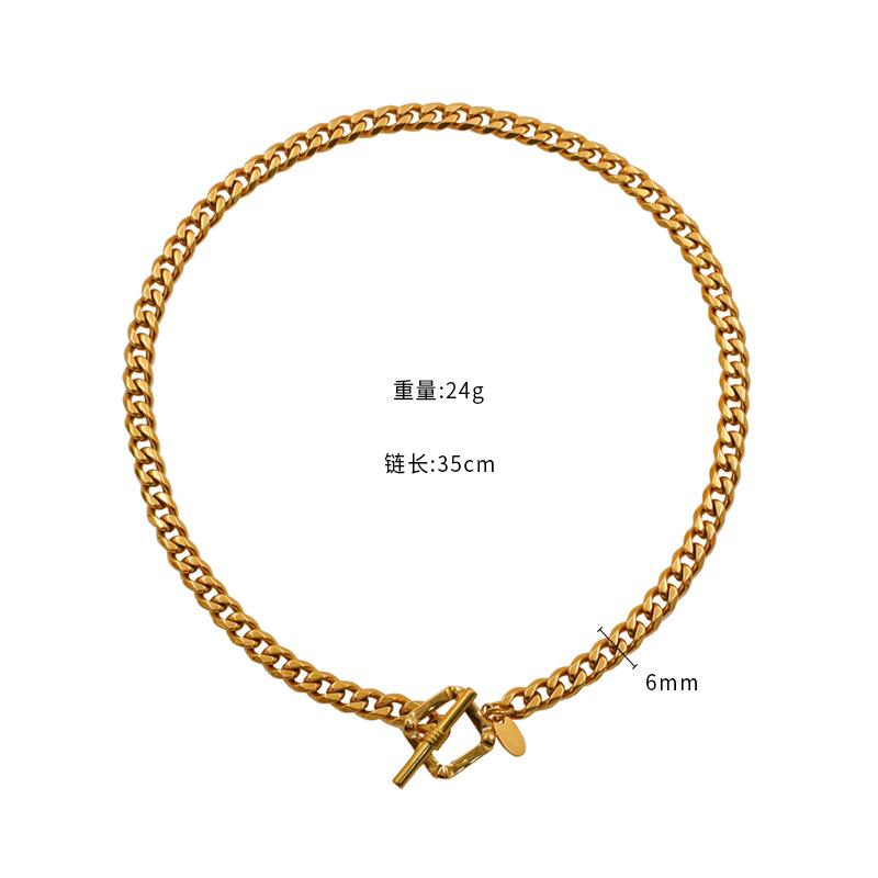 Ветровая Геометрическая Коробка из Нержавеющей Стали Не Выцветающая Женская Бижутерия Посеребренная Цепочка на Ключицу Титановая Сталь Изделие