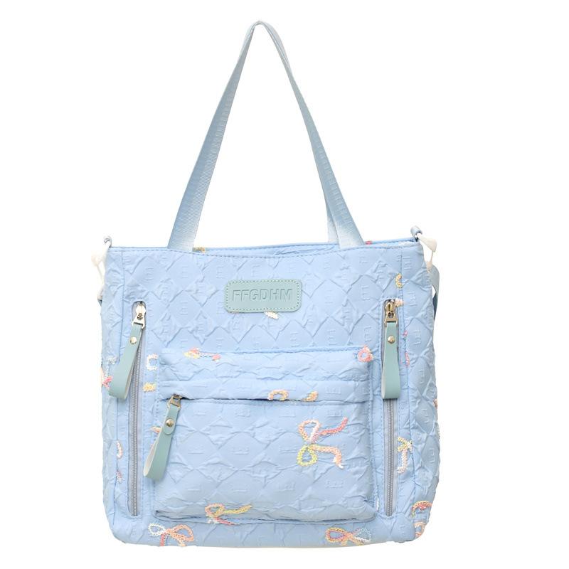 Stylish And Cute Bow Backpack Women'S Fresh Puffs Class Schoolbag Primary School Students Lightweight Weight Weight Reduction Backpack