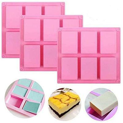 6 Hohlraum quadratische Rechteck Seife Form Silikon Handwerk Diy handgemachte Süßigkeiten Kuchen Form