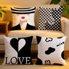 Cushion Cover  Linen  SkinFriendly Soft Decorative Case for Sofa Home Decor Advanced Black White Pillow Cover