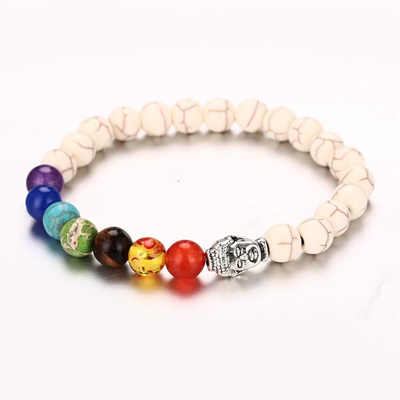 

8Mm Buddha Head Buddha Bead Colorful Bracelet, Turquoise Agate Emperor Stone Bracelet pure natural