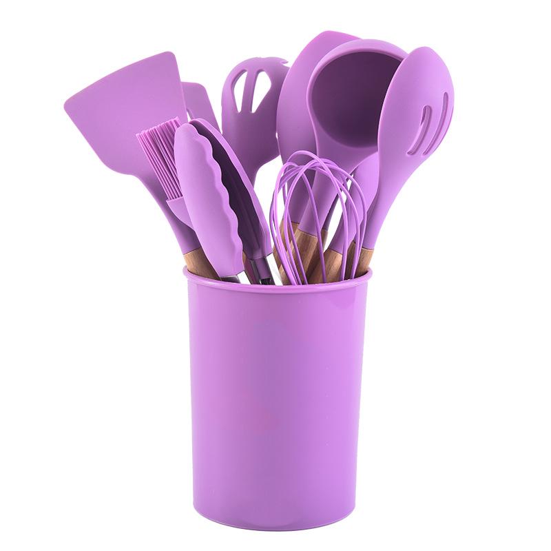 Conjunto de utensílios de cozinha de silicone com 12 peças: Espátulas Resistentes ao Calor e Espátulas para Refogar