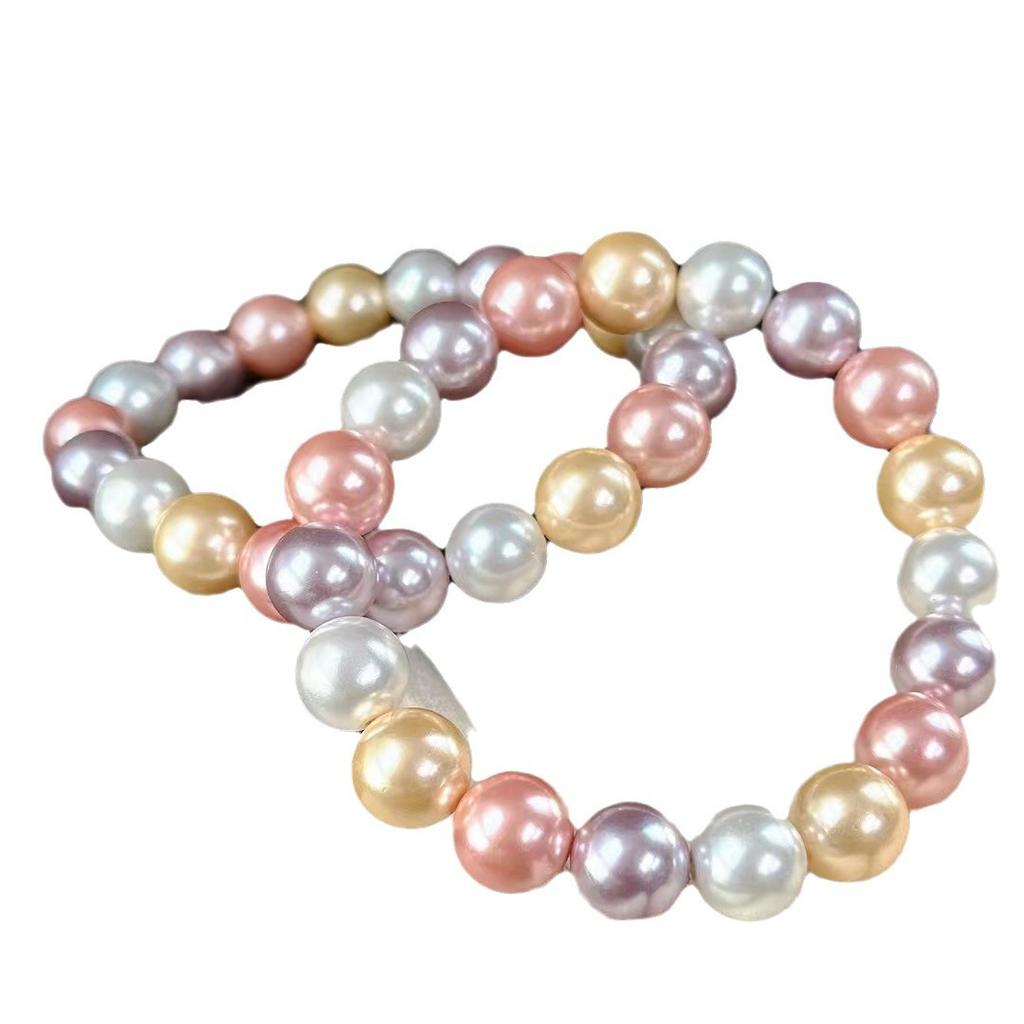 Vintage Morandi Color High Quality Strong Highlight Imitation Pearl Bracelet Bracelet