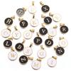 2Pcs Stainless Steel A-Z Round Letter Charms Enamel Alphabet Charms Single-sided Pendant DIY Necklace Bracelet Jewelry Findings