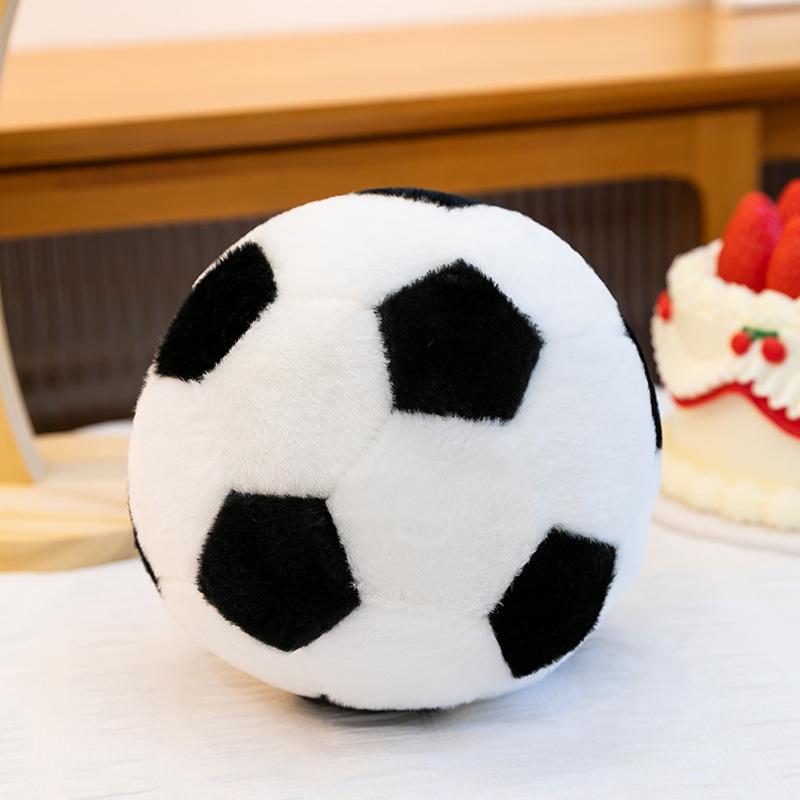 

Large Spherical Plush Football Cushion & Mascot – Perfect Commemorative Gift for Kids 12cm - 80g білий/чорний