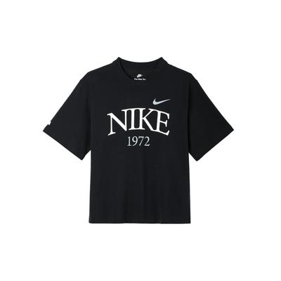 American Retro Letter And Number Print Ribbed Crew Neck Short Sleeve T-Shirt Women Tops Black FQ6601-010