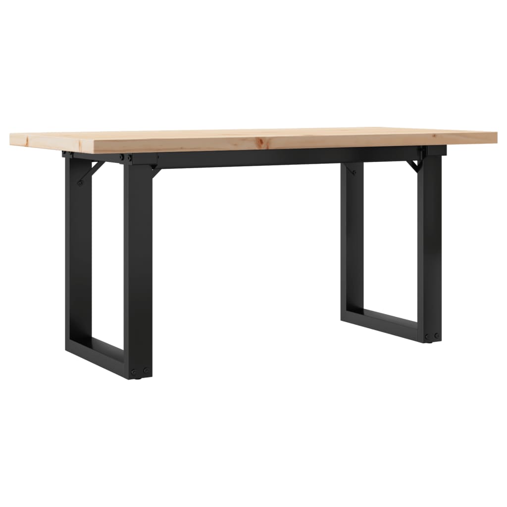 Coffee Table with O Shaped Frame 100 x 50 x 45.5 cm Solid Pine Wood Steel