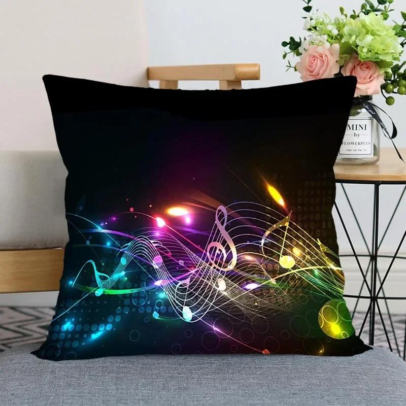 Music Theme Series Pillowcases, Living Room Sofa Chair Cushion Covers, Bedroom Home Decoration Gifts