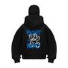 Fashionable European and American men's autumn teddy bear letter print soft and comfortable zipper hooded sweatshirt outdoor