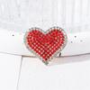 Brooch Red Rhinestones-Encrusted Heart Shape Pin Clothes Jackets Bags Hats Badge Decorative Accessory