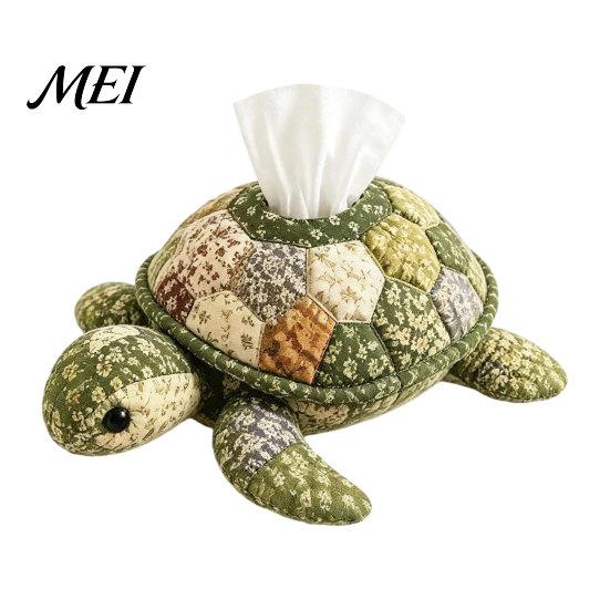 Skin Friendly Tissue Case DIY Box, Top Opening Soft Fabric Cover, Marine Animal Theme Living Room Box Dispenser, Multipurpose Patchwork Designs Sewing F