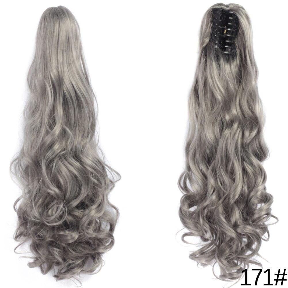 

MERISIHAIR Жіноче довге хвилясте волосся для нарощування синтетичних волокон, кігтики на хвості для жінок, щодня, чорний світлий шиньон 171