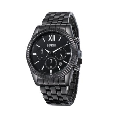 Watch Analog Waterproof Simple Male Black Stainless Steel Strap Watch Japanese Battery [Baosho] Men's