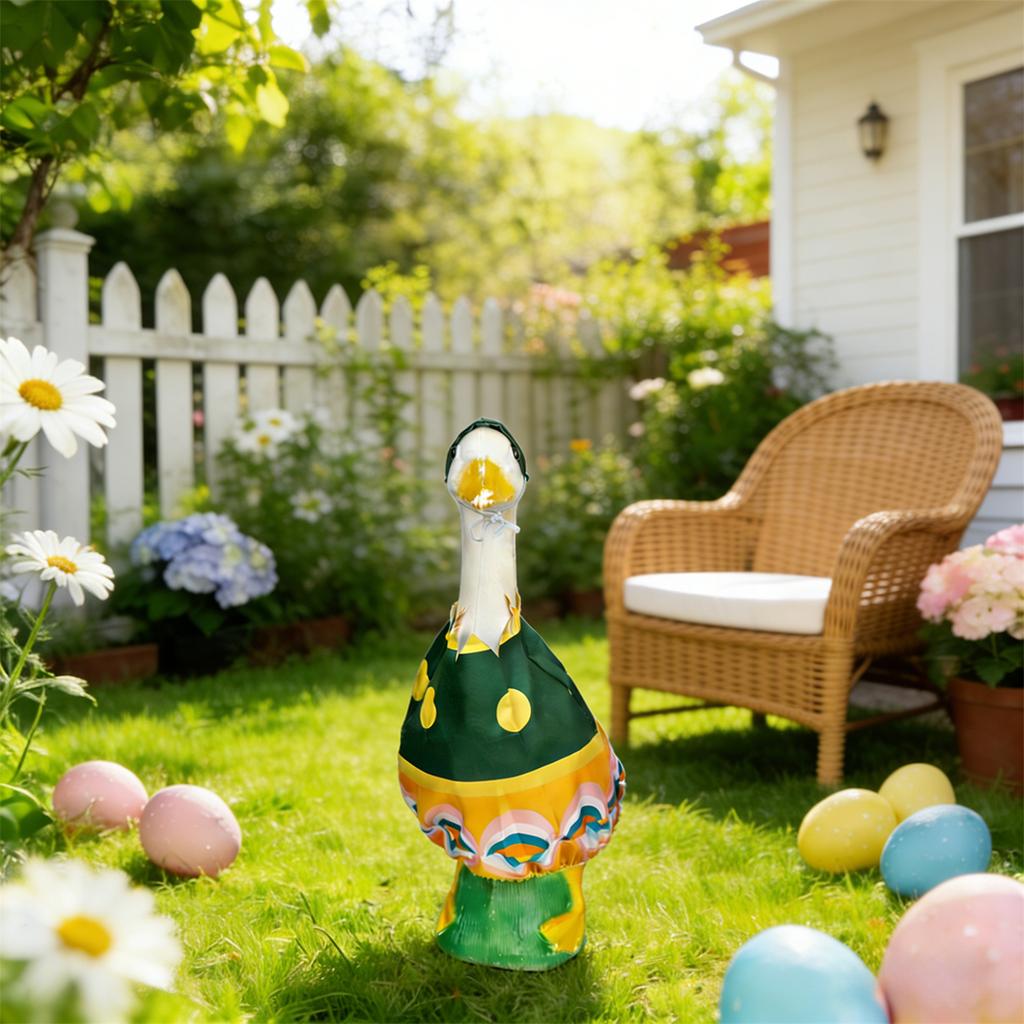 Fun Easter themed Goose costume - perfect for 23-inch cement goose statue lawn, porch, garden and patio outdoor decorations