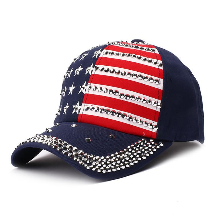 Usa Flag Baseball Cap With Adjustable Denim Sun Protection For Adults Style M