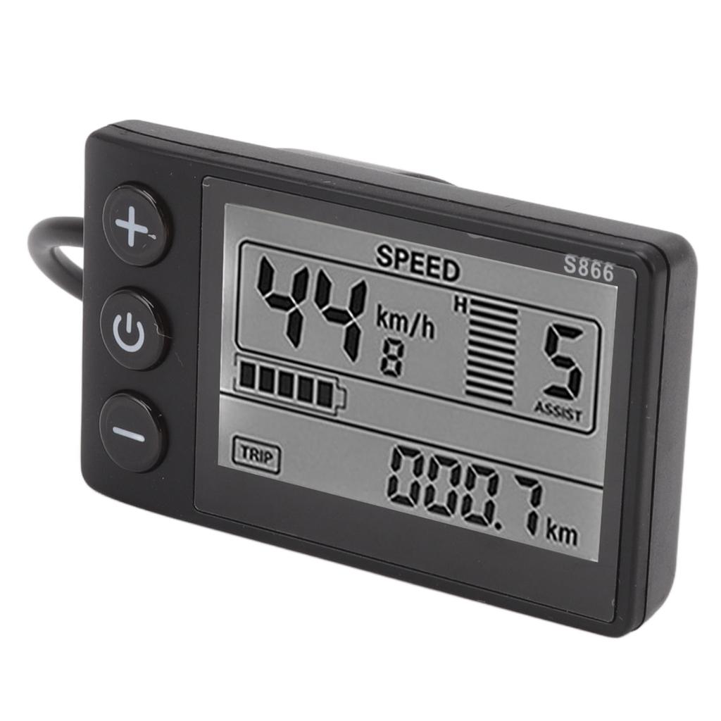 S866 Electric Bicycle LCD Display IP65 Waterproof 24V 36V 48V Clear Observation For Electric Scooter