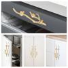2Pcs Brass Cabinet Knob Branch Shape Drawer Knob Comfortable Drawer Handle Labor Saving Cabinet Handle for Home Cupboard