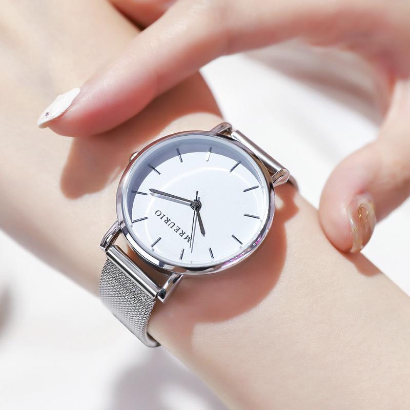 Nordic Simple Women's Watch Women's Watch Milan Quartz Watch with Mesh Belt