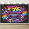 1 Stück, Retro-Party-Hintergrundtuch im Stil der 1980er Jahre - Polyester-Dekoration, geeignet für Fotoshootings und Feiern