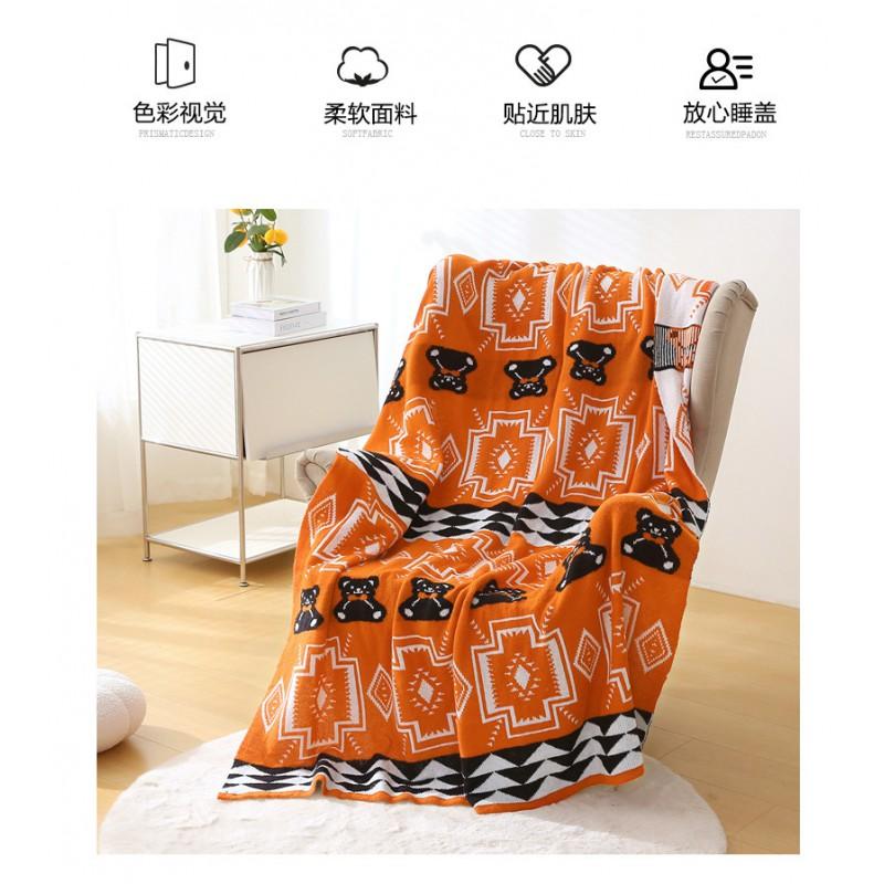 Knitted Throw Blanket Sofa Bed Office Nap Geometric Ins Style Soft Fleece Warm All Season
